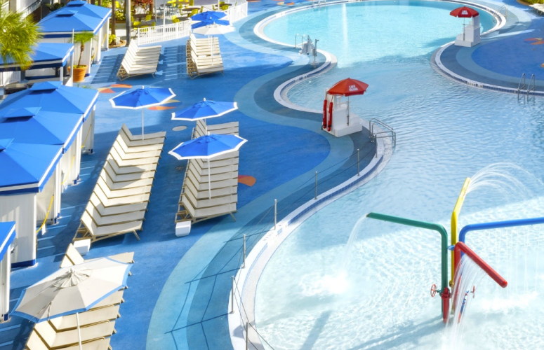 Overhead view of swimming pool