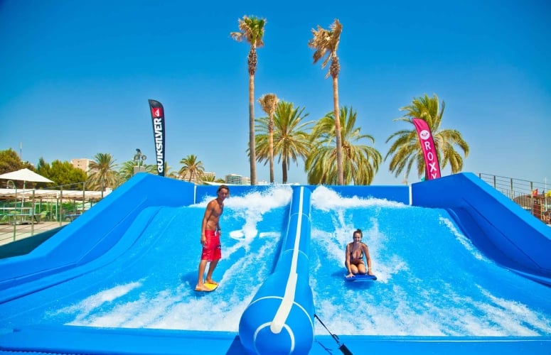 man and woman on FlowRider