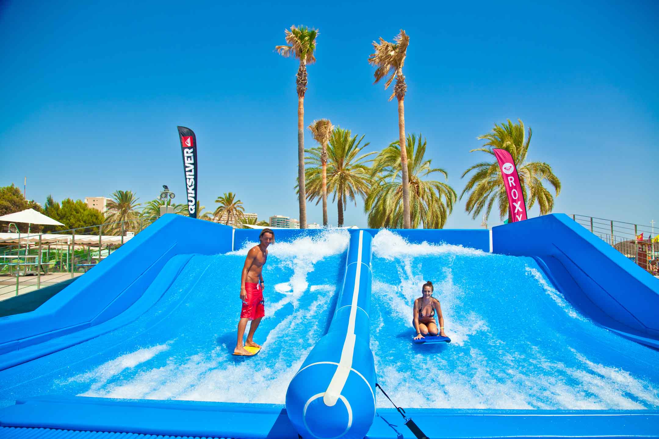 man and woman on FlowRider